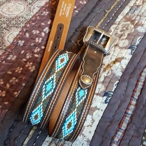 NWT Nacona western beaded leather belt